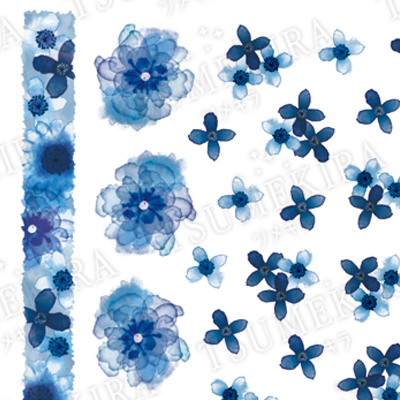 indigo blue flowers ネイルシール nn ibf 101 ネイルシール ツメキラ