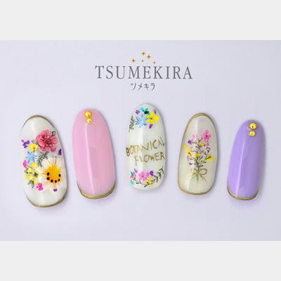 ネイルシール ツメキラ レジンシール レジンクラブ ボタニカルフラワー ネイルシール