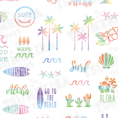 ネイルシール ツメキラ レジンシール レジンクラブ Hidekazu プロデュース7 ビーチスタイル ハワイアンサーフ パステル ネイルシール ツメキラ レジンシール レジンクラブ Hidekazu プロデュース7 ビーチスタイル ハワイアンサーフ パステル