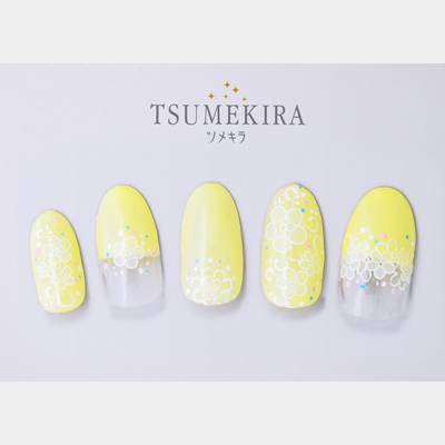ネイルシール ツメキラ レジンシール レジンクラブ シースルーフラワーレース ネイルシール