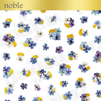 【noble】ドライフラワーと金箔3 ブルー (ジェル専用)
