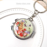 【レジンクラブ】情景のレジン うさぎといちご