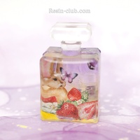 【レジンクラブ】情景のレジン うさぎといちご