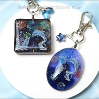 【情景のレジン】イルカと花火