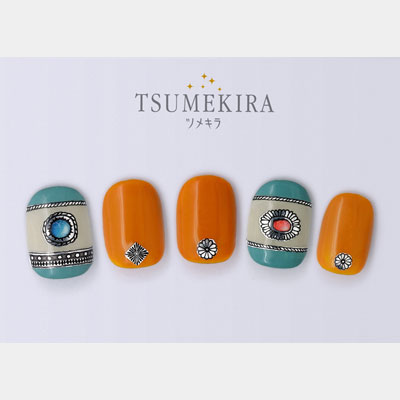 ネイルシール ツメキラ レジンシール レジンクラブ Funside プロデュース Indian Jewelry 2枚入 ジェル専用 ネイルシール
