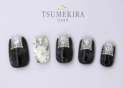 ネイルシール ツメキラ レジンシール レジンクラブ Miho Okawara プロデュース2 エスニックメキシカン シルバー ジェル専用 ネイルシール