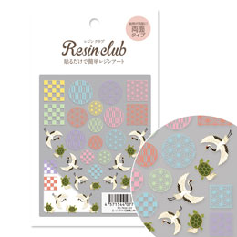 【レジンクラブ】鶴亀と和柄