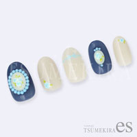 [先行発売]【es】小花　ブルー