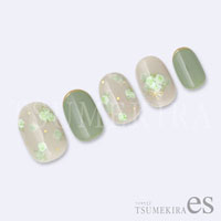 [先行発売]【es】小花　グリーン
