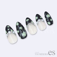 [先行発売]【es】小花　グリーン