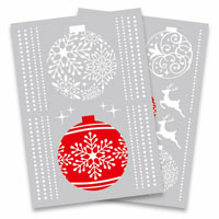 ウィンドウデコレーションシール【窓デコ】クリスマスオーナメント 2枚入り ★両面★