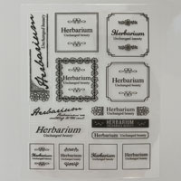 【ハーバリウムボトルラベルシール】Herbarium　黒